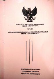 Penetapan Anggran Pendapatan dan Belanja Kalurahan Tahun 2022